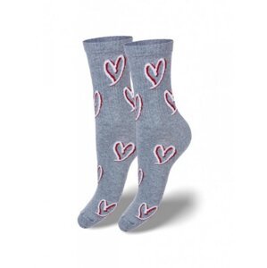 Milena 0200 proužek Valentýnské Dámské ponožky 37-41 černá