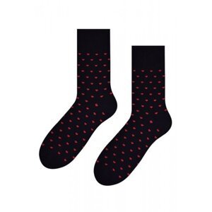 Steven valentýnské 136 009 rdce černé Pánské ponožky 41/43 černá