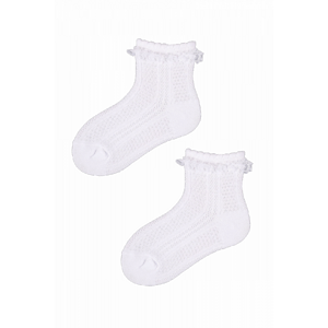 YO! SKL-0008G ažurové 0-9 měsicí Dětské ponožky 3-6 miesięcy bílá