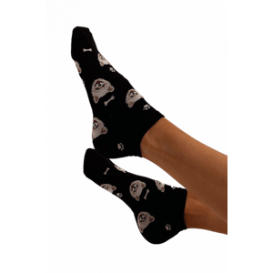 Milena 1146 Pieski Dámské kotníkové ponožky 37-41 černá