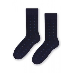 Steven 056 222 vzor tmavě modré Pánské oblekové ponožky 39/41 tmavě modrá