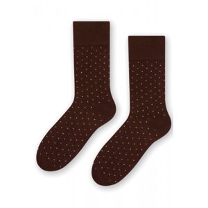 Steven 056 215 vzor hnědé Pánské oblékové ponožky 39/41 hnědá