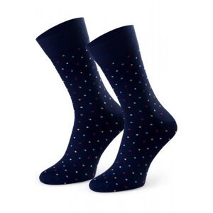 Steven 056 234 vzor tmavě modré Pánské oblékové ponožky 42/44 tmavě modrá