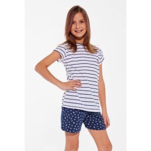 Cornette Young Girl 246/103 Marine 134-164 Dívčí pyžamo 158-164 Bílo-tmavě modrá