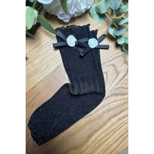 Magnetis Lurex Kwiatek Dámské ponožky 36-40 černá