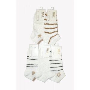 WiK 017 3961 Dámské kotníkové ponožky 35-38 bílá-vzor mix