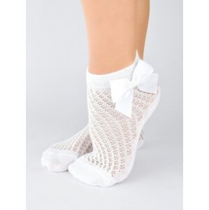 Noviti SB066 s mašlí Dívčí ponožky 27-30 bílá