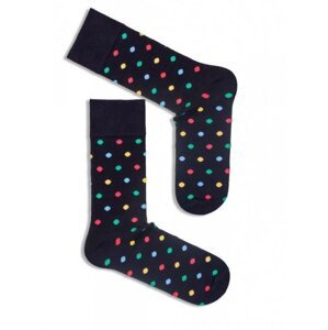 Milena Avangard 0125 Barevné Puntíky Pánské oblékové ponožky 38-41 černá