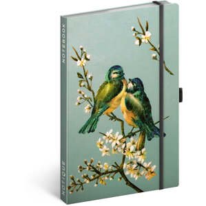 Notes Ptáci Kateřiny Winterové, linkovaný, 13 × 21 cm,Vnitřní kapsa
