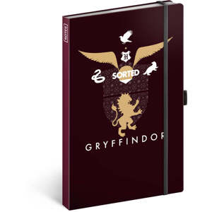 Notes Harry Potter – Gryffindor, linkovaný, 13 × 21 cm,Vnitřní kapsa