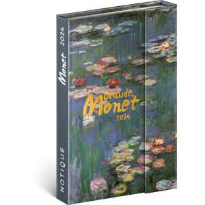 Týdenní magnetický diář Claude Monet 2024, 11 × 16 cm,Vnitřní kapsa