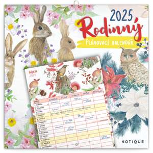 Rodinný plánovací kalendář 2025, 30 × 30 cm
