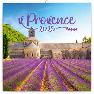 Poznámkový kalendář Provence 2025, voňavý, 30 × 30 cm
