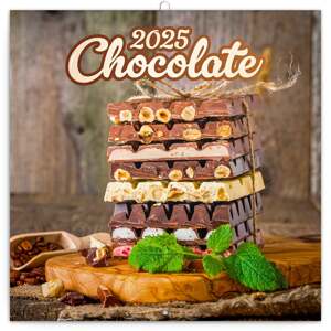 Poznámkový kalendář Čokoláda 2025, voňavý, 30 × 30 cm