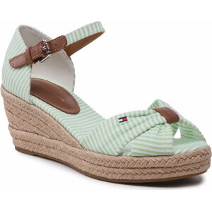 Espadrilky Tommy Hilfiger High Wedge Seersucker FW0FW07158 Seersucker/Springlime 0H7