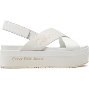 Sandály Calvin Klein Jeans Flatform Sandal Sling In Mr YW0YW01362 Bílá