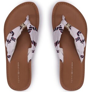 Žabky Tommy Hilfiger Th Elevated Beach Sandal Print FW0FW07164 Écru