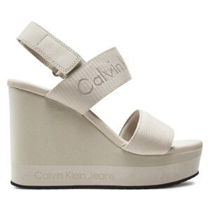 Sandály Calvin Klein Jeans Wedge Sandal Webbing In Mr YW0YW01360 Béžová