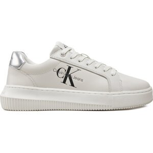 Sneakersy Calvin Klein Jeans Chunky Cupsole Laceup Lth Ml Mtl YW0YW01476 Bílá