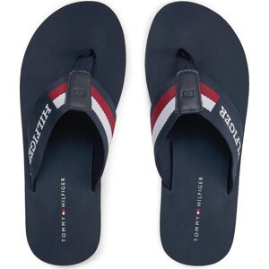 Žabky Tommy Hilfiger Corporate Monotype Beach Sandal FM0FM04913 Modrá