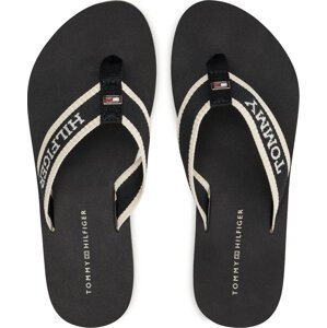 Žabky Tommy Hilfiger Hilfiger Webbing Pool Slide FW0FW07859 Černá