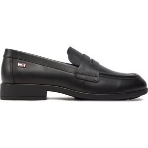 Polobotky Tommy Hilfiger Flag Leather Classic Loafer FW0FW08030 Černá