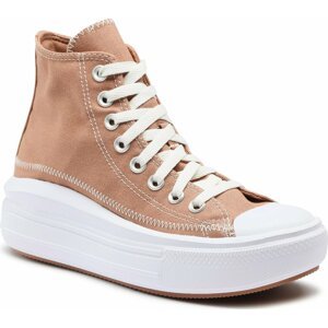 Plátěnky Converse Chuck Taylor All Star Move A04672C Taupe/Red