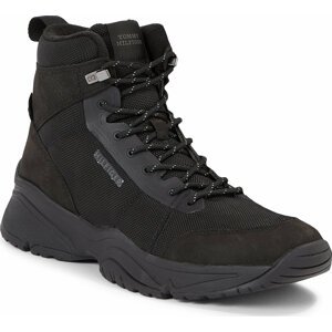 Sneakersy Tommy Hilfiger Outdoor Snk Boot Lth Cordura FM0FM04838 Triple Black 0GQ