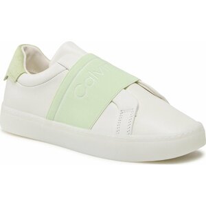 Sneakersy Calvin Klein Clean Cupsole Slip On-He HW0HW01416 Marshmallow/Spirit Green 01U