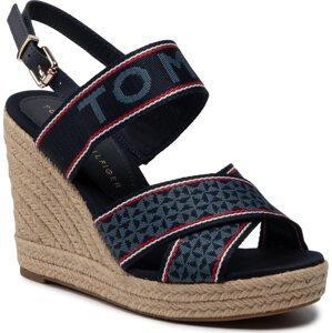 Espadrilky Tommy Hilfiger Webbing High Wedge Sandal FW0FW06355 Desert Sky DW5