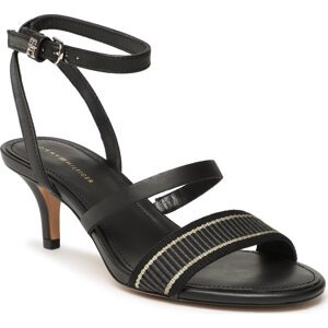 Sandály Tommy Hilfiger Th Webbing Mid Heel Sandal FW0FW07276 Black BDS