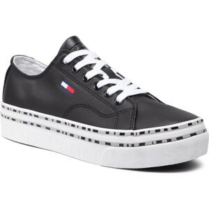 Sneakersy Tommy Jeans Platform Wild Animal Sneaker EN0EN01626 Black BDS