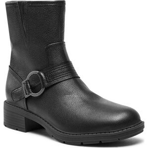 Polokozačky Clarks Hearth Cross 261742344 Black Leather