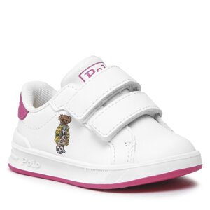 Sneakersy Polo Ralph Lauren Heritage Court Ii Bear Ez RF104108 White Smooth/Baja Pink/Yellow w/ Watch Hill Bear