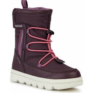 Sněhule Geox J Willaboom Girl B A J36HWC 054FU CF88N S Prune/Fuchsia