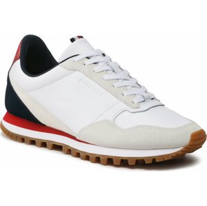 Sneakersy Tommy Hilfiger Elevated Runner Leather Mix FM0FM04357 White YBR
