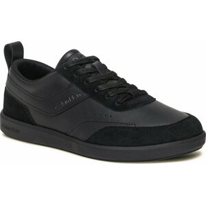 Sneakersy Calvin Klein Low Top Lace Up Lth Mix HM0HM00851 Triple Black 0GJ