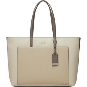 Kabelka Calvin Klein Ck Must Shopper Lg_Color Block K60K611454 Dk Ecru/ Stony Beige/ Medium Taupe PC4