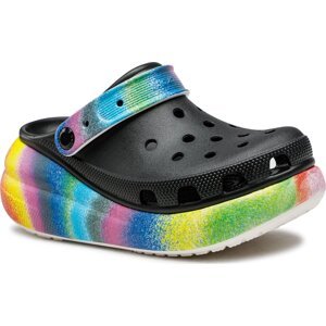 Nazouváky Crocs Crush Spray Dye Clog 208057 Black/Multi