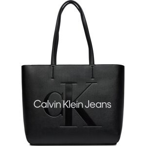Kabelka Calvin Klein Jeans Sculpted Shopper29 Mono K60K610276 Černá