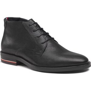 Kotníková obuv Tommy Hilfiger Signature Hilfiger Leather Boot FM0FM04176 Black BDS