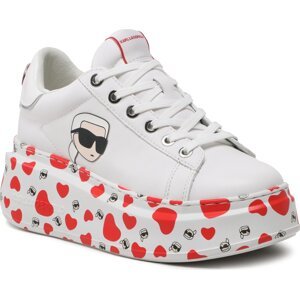 Sneakersy KARL LAGERFELD KL96590 White Lthr w/Red