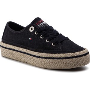 Espadrilky Tommy Hilfiger Jute Detail Flatform Sneaker FW0FW04262 Midnight 403