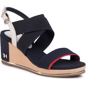 Sandály Tommy Hilfiger Basic Hardware Mid Wedge FW0FW04945 Desert Sky DW5