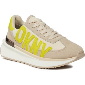 Sneakersy DKNY Arlan K1446991 Bone/Fluo Yel