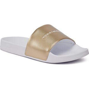 Nazouváky Tommy Hilfiger Metallic Pool Slide FW0FW07829 White/Gold 0K7