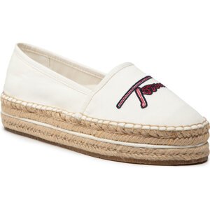 Espadrilky Tommy Hilfiger Signature Espadrille FW0FW06483 Ecru YBL