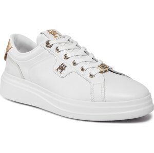 Sneakersy Tommy Hilfiger Pointy Court Sneaker Hardware FW0FW07780 White/Gold 0K7