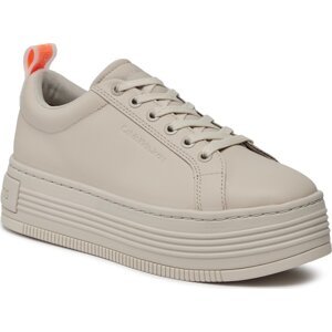 Sneakersy Calvin Klein Jeans Bold Flatf Low Laceup Lth In Lum YW0YW01309 Eggshell/Shocking Orange 0GI