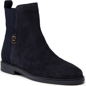 Kotníková obuv s elastickým prvkem Tommy Hilfiger Th Essentials Flat Boot FW0FW05995 Desert Sky DW5